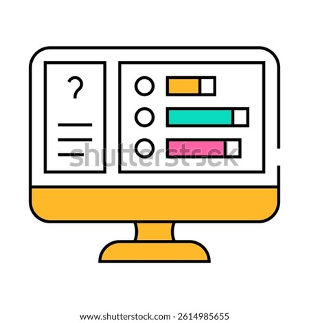 audience polling line icon vector. audience polling sign. isolated symbol illustration