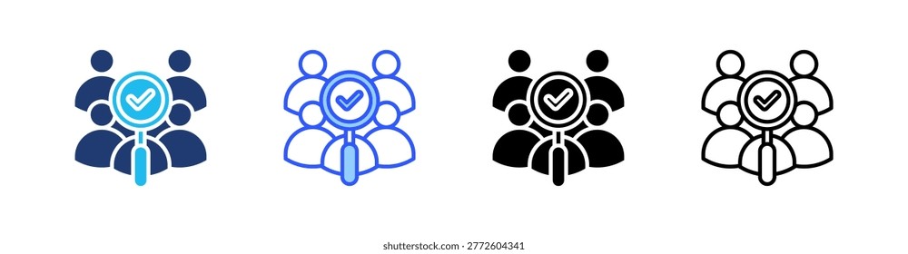 Audience Research Multiple Style Icon Set Collection Pack Web Banner Vector