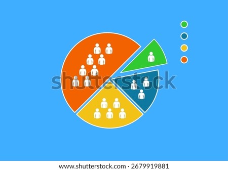 Audience segmentation, a flat color vector element, forms the basis of a marketing strategy. The segments are divided, and a full-sized decoration is Captions are provided by our contributors.