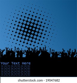 Audience silhouette, in with halftone