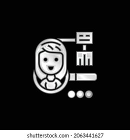 Icono metálico plateado de la audiencia