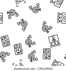 Audience Social Group Vector Seamless Pattern Thin Line Illustration