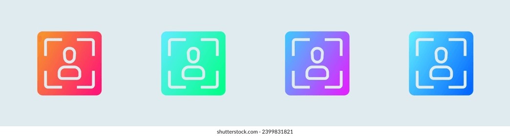 Audience solid icon in gradient colors. Person signs vector illustration.