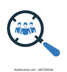 Audience target, magnifier icon. Editable vector isolated on a white background.