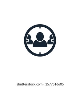 Audience targeting creative icon. filled multicolored illustration. From SEO icons collection. Isolated Audience targeting sign on white background.