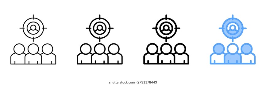 Audience Targeting Icon Different Style Outline Collection Set