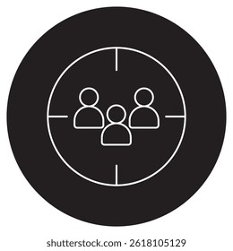 Audience Targeting icon, Precision Reach Mastering the Art of Audience Targeting, Smart Segments, Better Results Unlocking the Power of Targeted Marketing, vector