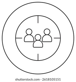 Audience Targeting icon, Precision Reach Mastering the Art of Audience Targeting, Smart Segments, Better Results Unlocking the Power of Targeted Marketing, vector