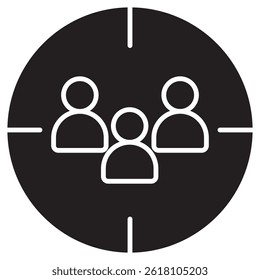 Audience Targeting icon, Precision Reach Mastering the Art of Audience Targeting, Smart Segments, Better Results Unlocking the Power of Targeted Marketing, vector