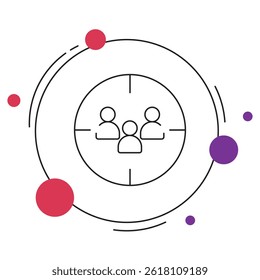 Audience Targeting icon, Precision Reach Mastering the Art of Audience Targeting, Smart Segments, Better Results Unlocking the Power of Targeted Marketing, vector