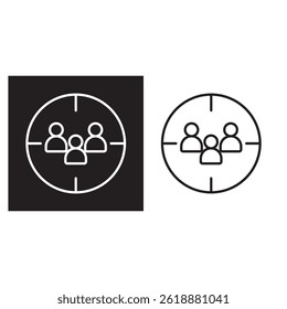 Audience Targeting icon, Precision Reach Mastering the Art of Audience Targeting, Smart Segments, Better Results Unlocking the Power of Targeted Marketing, sheet, vector