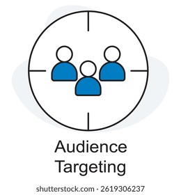Audience Targeting icon, Precision Reach Mastering the Art of Audience Targeting, Smart Segments, Better Results Unlocking the Power of Targeted Marketing, vector