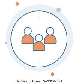 Audience Targeting icon, Precision Reach Mastering the Art of Audience Targeting, Smart Segments, Better Results Unlocking the Power of Targeted Marketing, vector