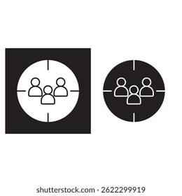 Audience Targeting icon, Precision Reach Mastering the Art of Audience Targeting, Smart Segments, Better Results Unlocking the Power of Targeted Marketing, vector, sheet