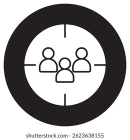 Audience Targeting icon, Precision Reach Mastering the Art of Audience Targeting, Smart Segments, Better Results Unlocking the Power of Targeted Marketing, vector