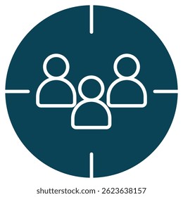 Audience Targeting icon, Precision Reach Mastering the Art of Audience Targeting, Smart Segments, Better Results Unlocking the Power of Targeted Marketing, vector