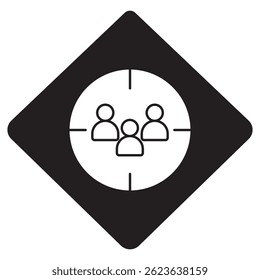 Audience Targeting icon, Precision Reach Mastering the Art of Audience Targeting, Smart Segments, Better Results Unlocking the Power of Targeted Marketing, vector