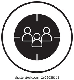 Audience Targeting icon, Precision Reach Mastering the Art of Audience Targeting, Smart Segments, Better Results Unlocking the Power of Targeted Marketing, vector