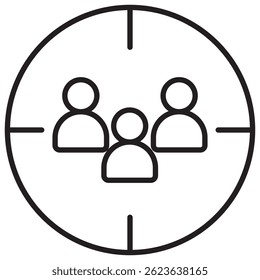 Audience Targeting icon, Precision Reach Mastering the Art of Audience Targeting, Smart Segments, Better Results Unlocking the Power of Targeted Marketing, vector