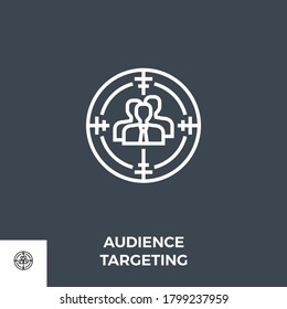 Audience Targeting Icon Vector. Isolated on black background. Vector illustration.