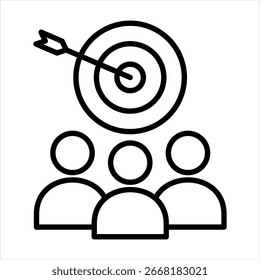 Ilustração do vetor do ícone de estrutura de tópicos de direcionamento do público