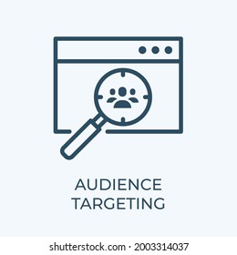 Audience targeting stroke thin vector line icon. Search engine optimization outline vector icon. Vector graphics