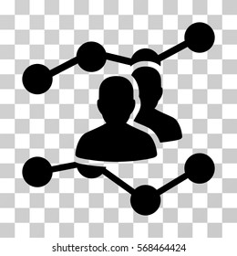 Audience Trends icon. Vector illustration style is flat iconic symbol, black color, transparent background. Designed for web and software interfaces.