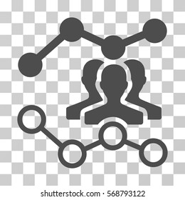 Audience Trends icon. Vector illustration style is flat iconic symbol, gray color, transparent background. Designed for web and software interfaces.