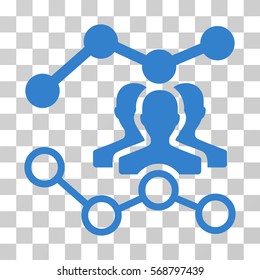 Audience Trends icon. Vector illustration style is flat iconic symbol, cobalt color, transparent background. Designed for web and software interfaces.