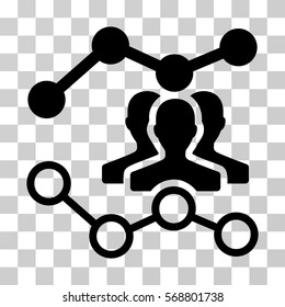 Audience Trends icon. Vector illustration style is flat iconic symbol, black color, transparent background. Designed for web and software interfaces.