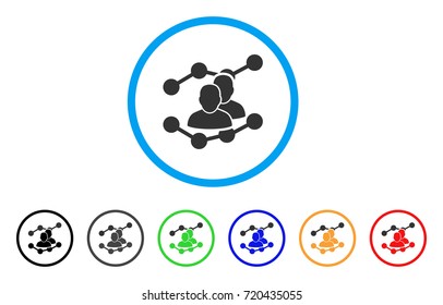 Audience Trends rounded icon. Style is a flat audience trends gray symbol inside light blue circle with black, gray, green, blue, red, orange variants. Vector designed for web and software interfaces.