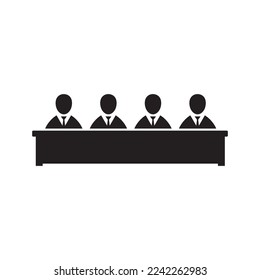 Audience, tribunal pictogram. Isolated vector icon on white background.