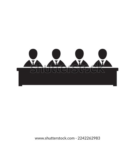 Audience, tribunal pictogram. Isolated vector icon on white background.