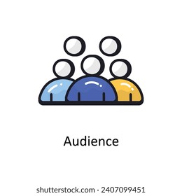 Audience vector Filled outline doodle Design illustration. Symbol on White background EPS 10 File 