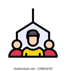 audience vector flat color icon 
