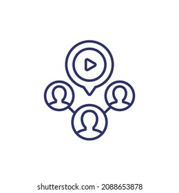 audience or viewers line icon