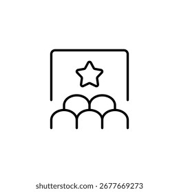 Audience Watching A Screen With A Star Symbol Performance Representation