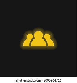 Audience yellow glowing neon icon