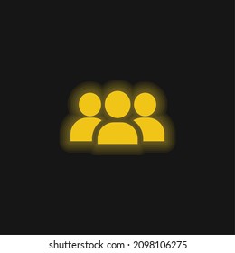 Audience yellow glowing neon icon