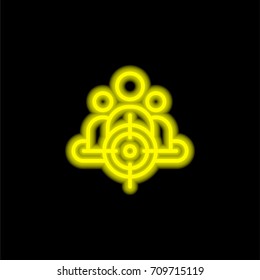 Audience yellow glowing neon ui ux icon. Glowing sign logo vector