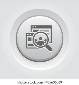 Audiences Icon. Grey Button Design.