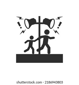 Audio alarm pole icon. Audio alert. Vector illustration