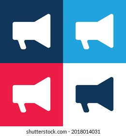 Herramienta para altavoces de amplificación de audio Juego de iconos mínimo de cuatro colores azul y rojo