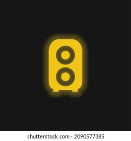 Icono de neón brillante amarillo amplificador de audio