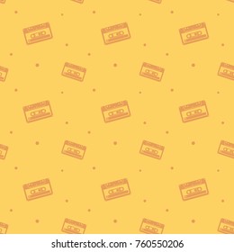 Audio Analogue Cassette Seamless Retro Pattern Background