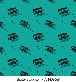 Audio Analogue Retro Cassette Seamless Shadow Background