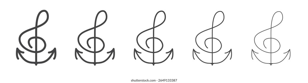 Audio anchor icon outline ilustration vector symbol