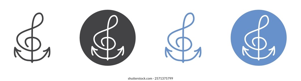 Audio anchor icon vector symbol outline sign