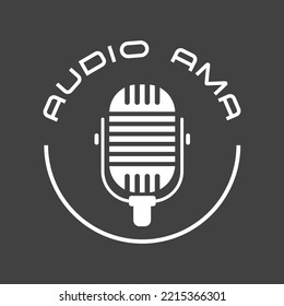 Audio ask me anything and podcast logo and badge concept....