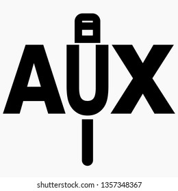Audio aux cable symbol. Vector icon.